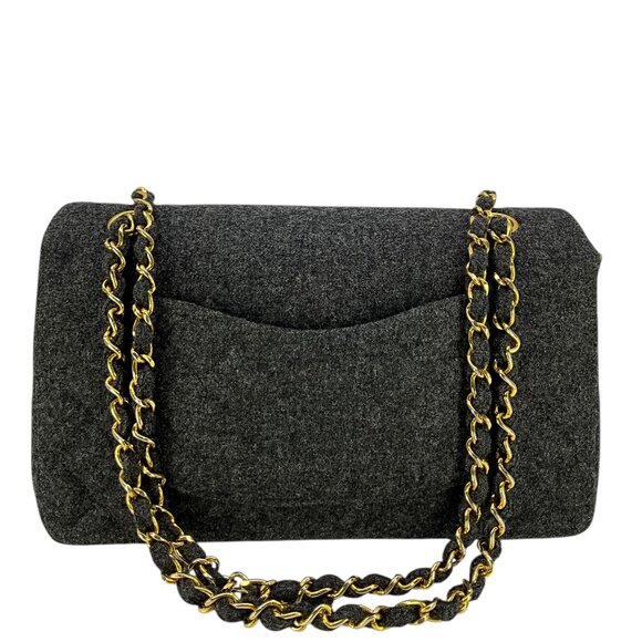 Chanel Vintage Quilted Wool Medium Classic Double Flap Bag - Picture 5 of 8